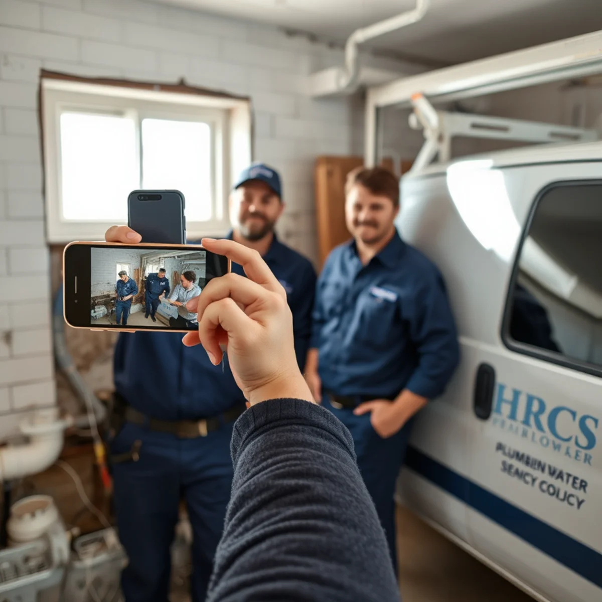 Homeowner photographing water damage for a Michigan insurance claim