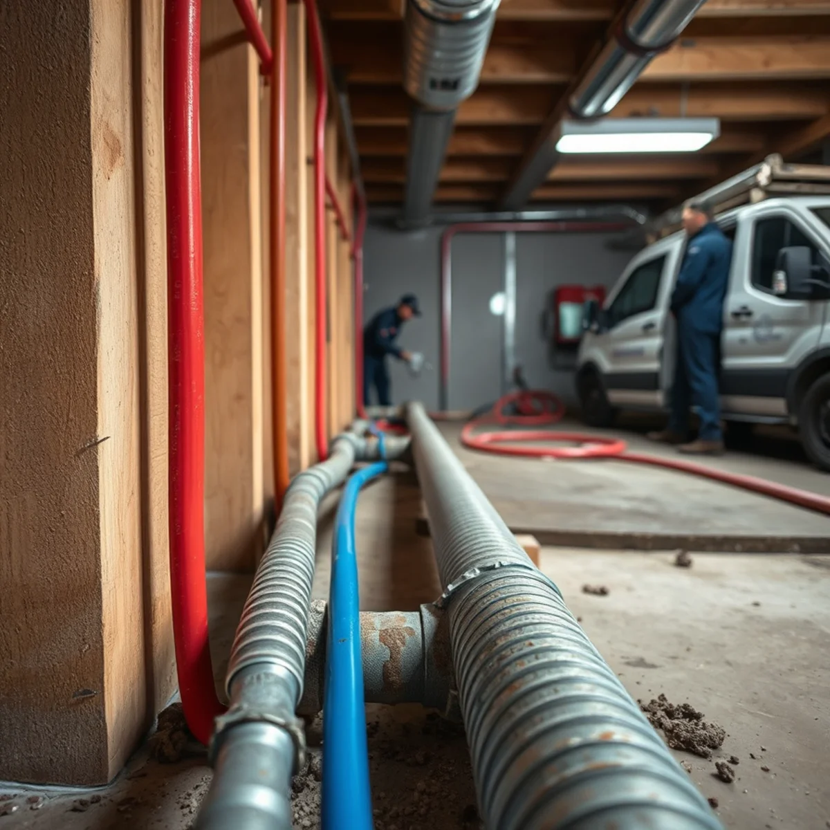 New PEX water lines installed to replace galvanized pipe in an Ypsilanti MI home