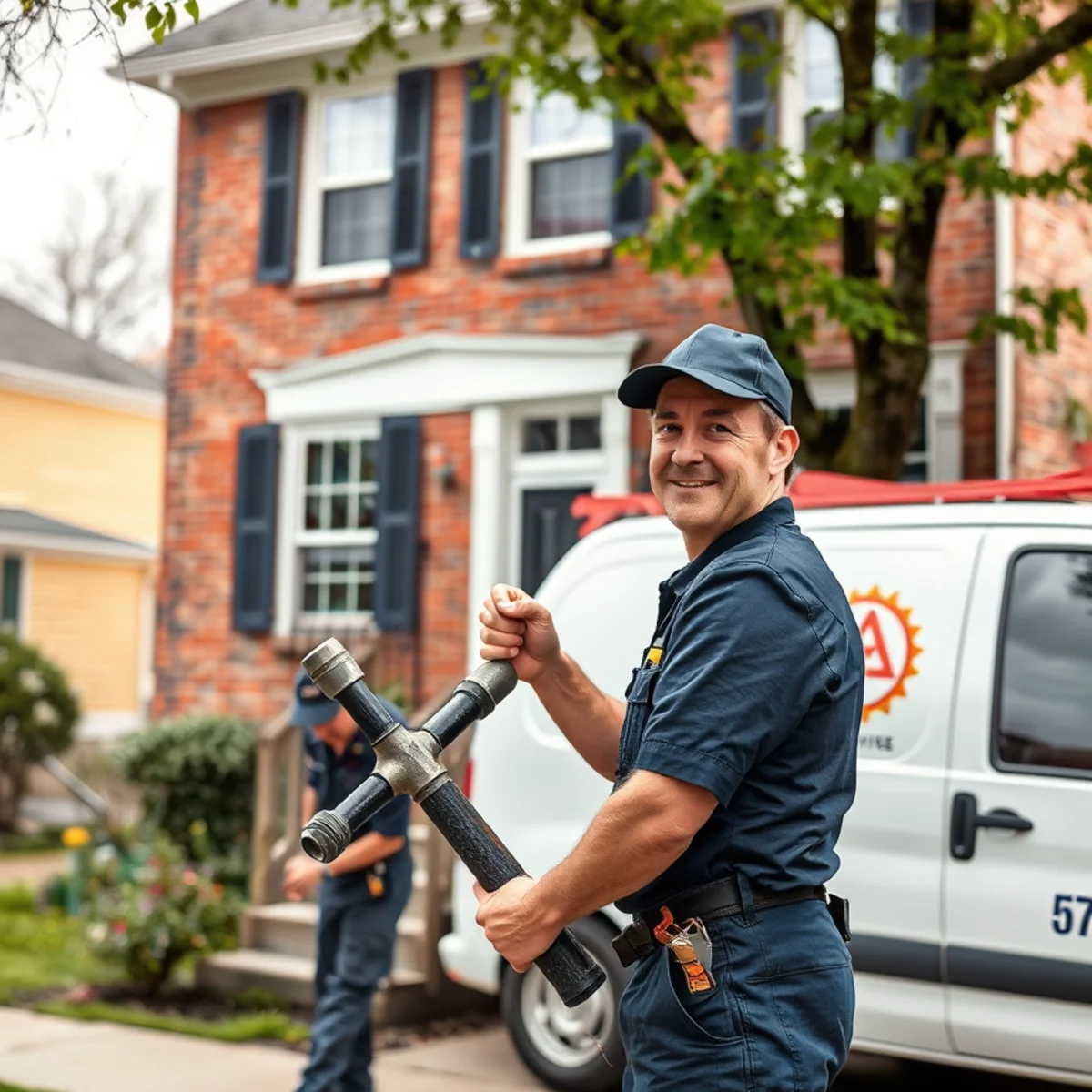 Plumber servicing an 1800s brick home in Adrian MI