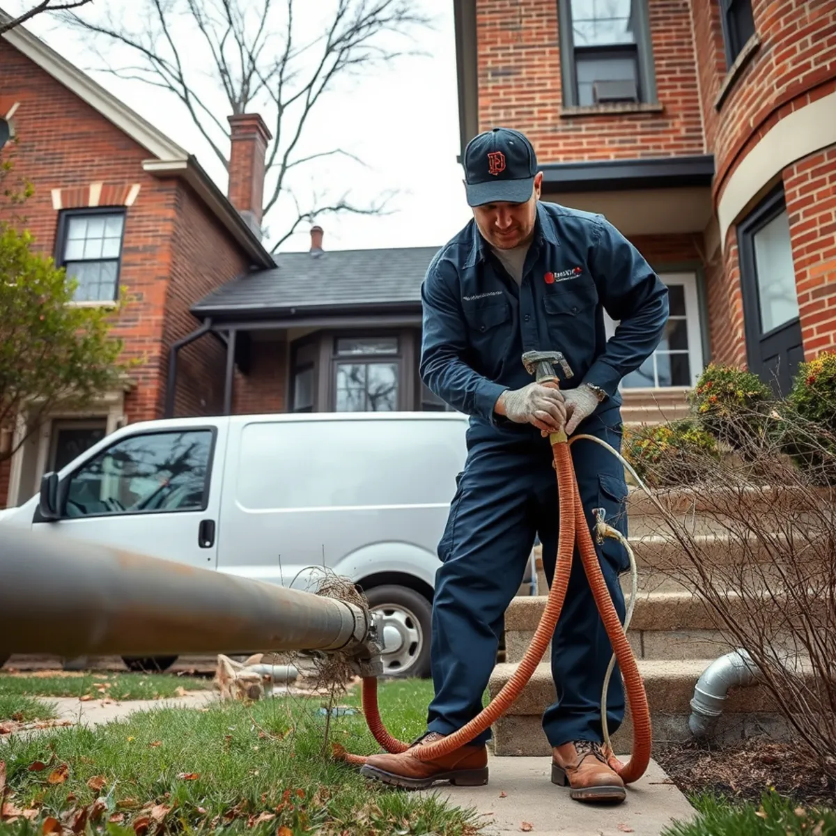 Plumber replacing lead and galvanized service lines in a century home in Detroit MI