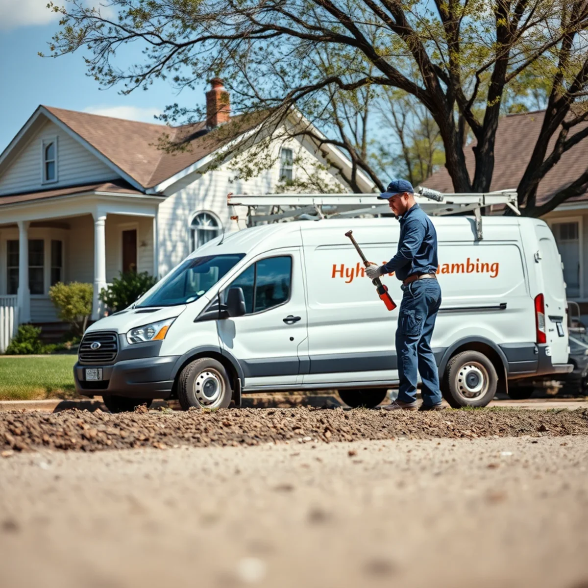 Plumber servicing an older home on clay soil in Dundee MI