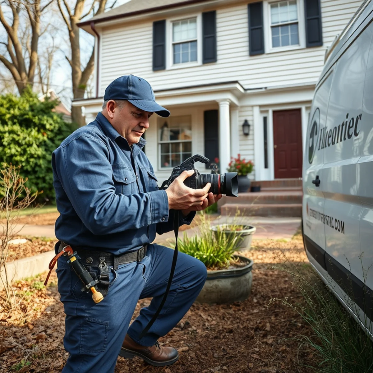 Plumber servicing an 1800s home near the Huron River in Milford MI