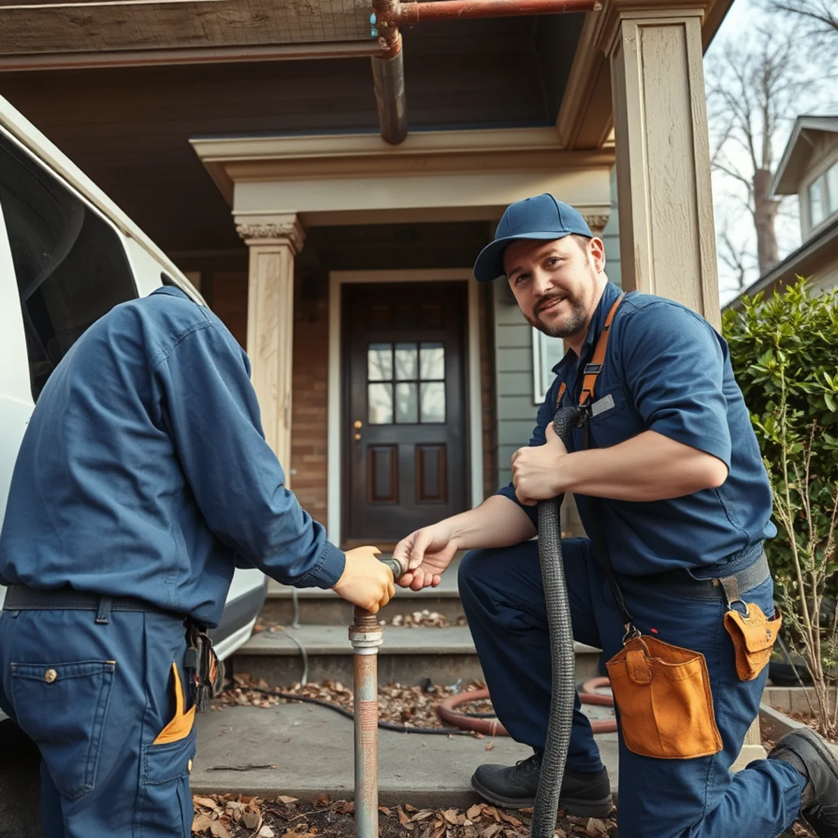 Plumber replacing lead and galvanized service lines in a historic Pontiac MI home