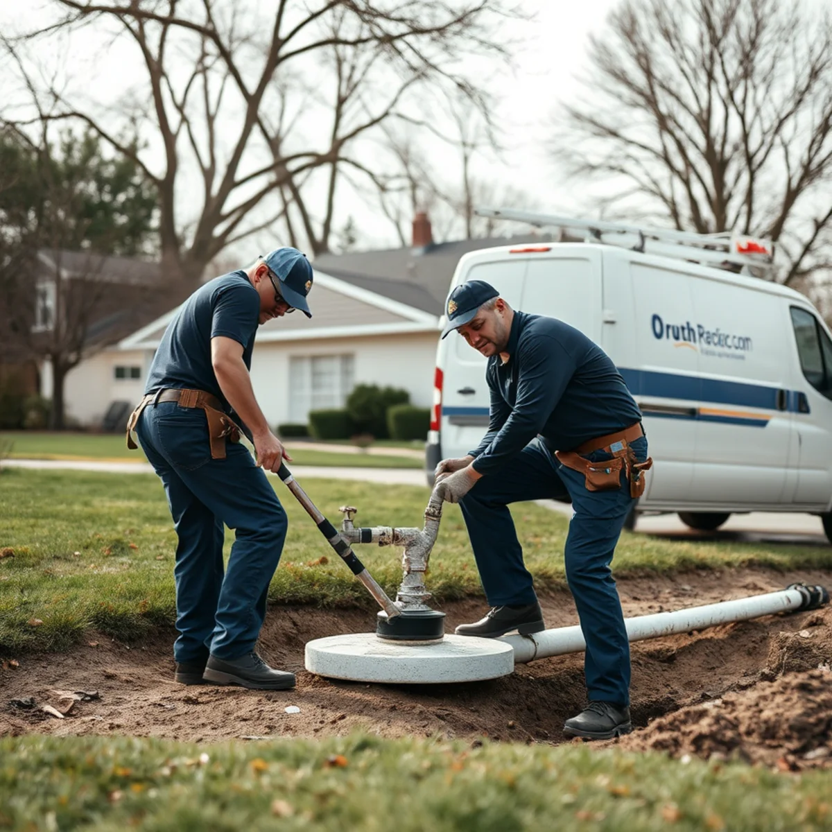Plumber servicing a sump pump in a Southgate MI Downriver ranch