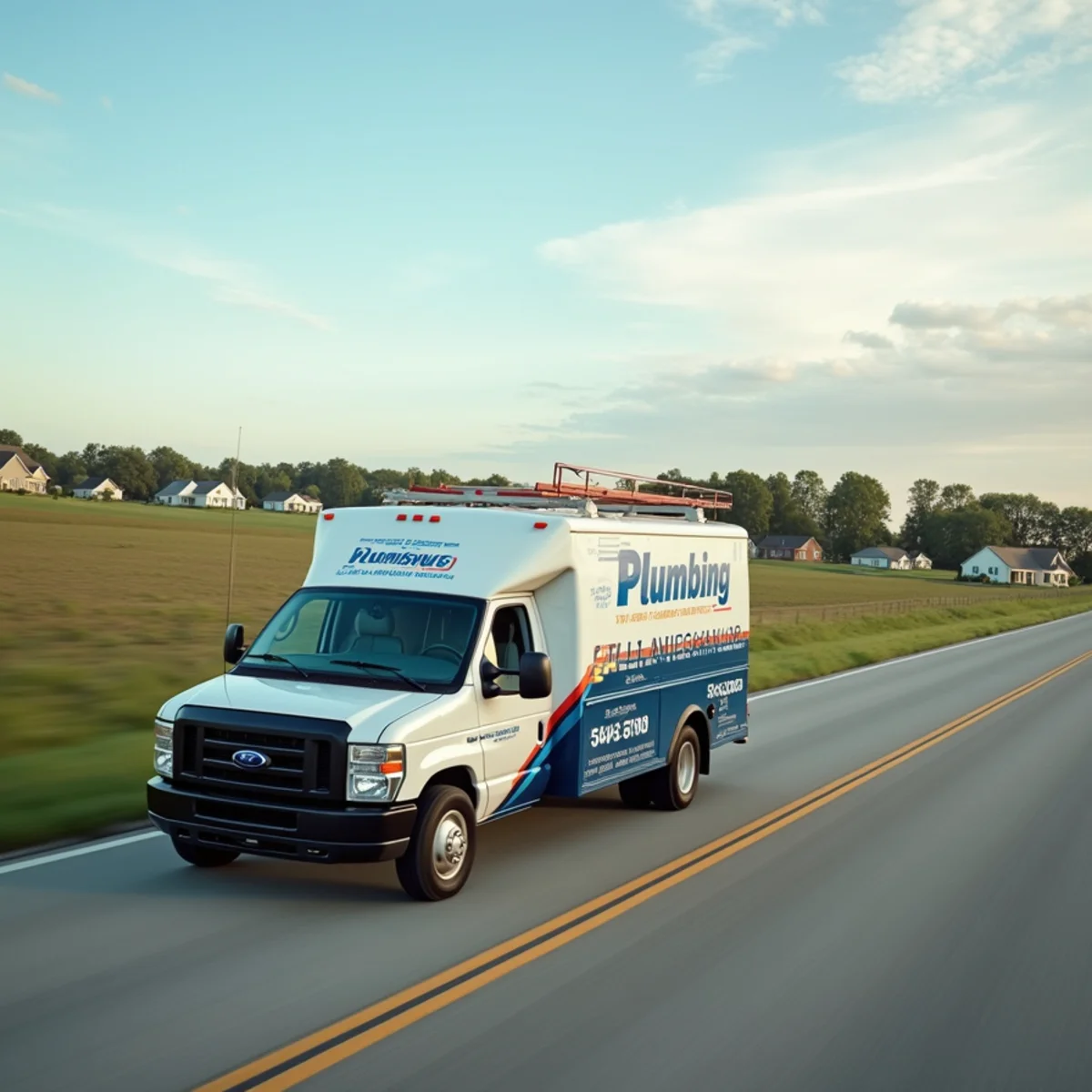 Ypsilanti Plumbing Pros service van on a Washtenaw County road serving Southeast Michigan